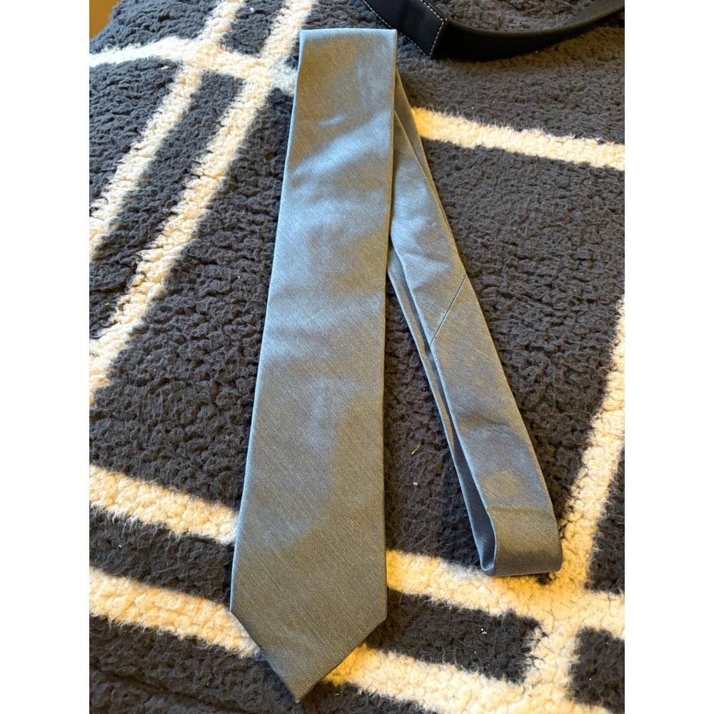 Joseph Abboud Mens Silk Necktie Light Blue Textured Formal Wedding Business Tie